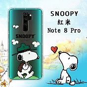 史努比/SNOOPY 正版授權 紅米Redmi Note 8 Pro 漸層彩繪空壓手機殼(郊遊)
