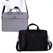 [15.6吋] 簡尚品味 雙拉鍊防潑水手提肩背兩用平板筆電包 簡約黑