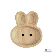 【SPICE】日本 PETIT’S MAMAN 天然松木 兒童餐盤-兔子