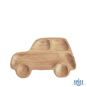 【SPICE】日本 PETIT’S MAMAN 天然松木 兒童餐盤-汽車