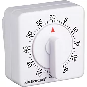 《KitchenCraft》廚房計時器 | 方型發條計時器(白) 方型發條計時器(白)