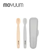 MOYUUM 韓國 白金矽膠兒童湯匙(2入/組)-多色可選 米色/灰色