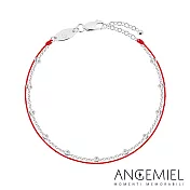 Angemiel安婕米 Moda時尚 雙層紅繩手鍊-夢想- 銀色