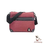 B.S.D.S冰山袋鼠 - 玩色主義 - 雙色多層百搭斜背包【9008-RG】 酒紅灰
