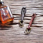 BAGGY PORT｜復古英式雅痞牛革編織鑰匙圈 咖啡色