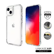 ABSOLUTE LINKASEAIR iPhone 13 (6.1吋)專用 軍規防摔抗變色抗菌大猩猩玻璃保護殼-不思議淨透 13 專用