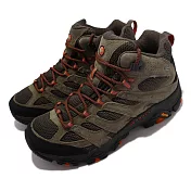 Merrell 登山鞋 Moab 3 Mid GTX 真皮 防水 咖啡 黑 紅 男鞋 戶外 ML035791 26cm OLIVE