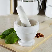 《FOX RUN》大理石磨搗組 | 研磨缽 磨藥機 搗泥器 杵臼 搗缽 - 白紋S