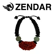 【ZENDAR】頂級天然紅珊瑚直側球黑瑪瑙東菱玉球手鍊(122716)
