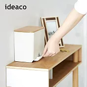 【日本ideaco】原木蓋口罩收納抽取盒 -白