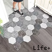 Life+ 北歐INS風 可剪裁絲圈除塵地墊 加大款120x80cm_ 雲霧磚紋_J