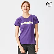 ADISI 女圓領涼感智能纖維速乾短袖圖T AL2111145 (S-2XL) / 吸濕排汗 快乾 單向導濕 涼感 排汗衣 M 蘭花紫