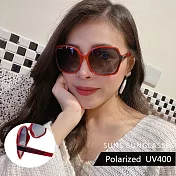 【SUNS】淑女偏光墨鏡 時尚氣質紅名媛款 大框顯小臉 寶麗來太陽眼鏡 防眩光 抗UV400
