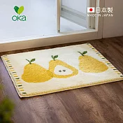 【日本OKA】日製乾度良好銀離子抗菌防臭吸水速乾防滑浴室地墊-48x60cm -夏午洋梨