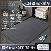 生活良品-極簡純色七彩絨3層科技瞬吸快乾透氣柔軟浴室吸水腳踏地墊1入/卷(安全防滑可洗衣機清洗) 藏青