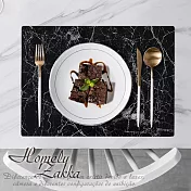 【Homely Zakka】北歐簡約ins風大理石紋皮革餐墊/防燙隔熱墊/桌墊 2色任選 黑色