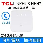 TCL 4G LTE 行動無線 WiFi分享 路由器-LINKHUB HH42(加送4G外部天線)