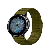 Samsung Galaxy Watch 40/42/44mm通用 尼龍織紋回環錶帶(錶帶寬度20mm)- 橄欖綠