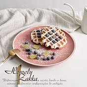 【Homely Zakka】莫蘭迪啞光磨砂陶瓷餐盤碗餐具_小圓平盤20.5cm (莫蘭迪粉)