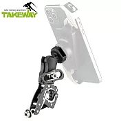 臺灣TAKEWAY單機版極限運動鉗式萬向球形夾具HAWK1(防盜版;1/4＂螺牙;附GoPro轉接座)適運動攝影機固定座&摩托車重機車夾