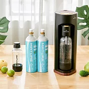 MATURE美萃 Luxury440系列氣泡水機-680g氣瓶2入組(二色可選)  木質黑