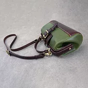 Be Two 手工皮件 ∣ 圓筒醫生包 雙拼手縫製作【抹茶綠牛皮+深咖牛皮】