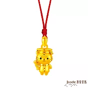 J’code真愛密碼金飾 博士小虎黃金墜子-立體硬金款 送白鋼項鍊