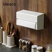 【日本ideaco】加深型ABS壁掛/桌上兩用擦手紙架 -白