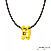 J’code真愛密碼金飾 亮點硬金男墜子 送白鋼項鍊