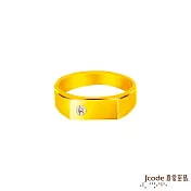 J’code真愛密碼金飾 俐落黃金戒指 - 男