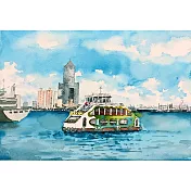 【玲廊滿藝】張偉鈺-旗津渡輪38x26cm