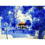 【玲廊滿藝】(阿力)余思瑩-林園-八卦亭A 27x39cm