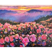 【玲廊滿藝】盧來全-迎曦.合歡杜鵑開38x35x4.5cm