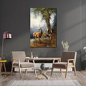 【御畫房】梅花鹿 國家一級畫師手繪油畫60×90cm VF-26 (客製商品)