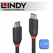 LINDY 林帝 Black USB 3.2 Gen 2x2 Type-C 公 to 公傳輸線 1.5m (36907)