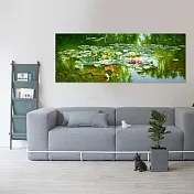 【御畫房】荷塘春色 國家一級畫師手繪油畫60×120cm VF-38 (客製商品)