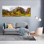 【御畫房】山谷溪流 國家一級畫師手繪油畫60×120cm VF-40 (客製商品)