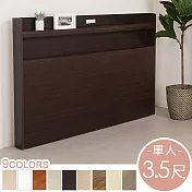 Homelike 喜家居單人3.5尺附插座床頭片(多色可選)(2152) 梧桐色