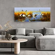 【御畫房】鶴舞 國家一級畫師手繪油畫60×120cm VF-49 (客製商品)