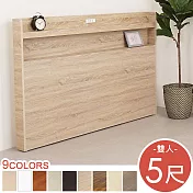 Homelike 喜家居雙人5尺附插座床頭片(多色可選)(2152) 雪松色