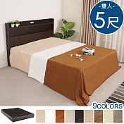 Homelike 喜家居雙人5尺床台組(多色可選)(2153) 胡桃色