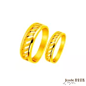 J’code真愛密碼金飾 愛的電波黃金成對戒指