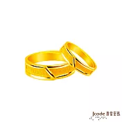 J’code真愛密碼金飾 相伴左右黃金成對戒指
