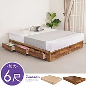 Homelike 喜家居雙人加大6尺六抽床底(兩色可選)(2161) 積層木