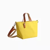 【quoi quoi】暮色托特包 拉鍊 皮革背帶 / 黃