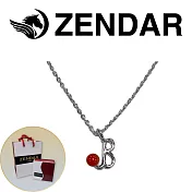 【ZENDAR】頂級天然沙丁紅珊瑚圓珠3-3.5mm字母銀色項鍊 字母B (227245)