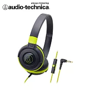 鐵三角 ATH-S100iS 智慧型手機用可折疊頭戴式耳機 黑綠色 黑綠色