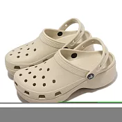 Crocs 涼拖鞋 Classic Platform Clog W 女鞋 米咖 厚底 洞洞鞋 卡駱馳 2067502Y2