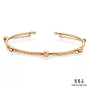 【點睛品】wrist play 18k玫瑰金簡約圓珠雙鍊手環 06