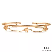 【點睛品】愛情密語 18K玫瑰金簡約五角星雙鍊手環 06